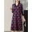 Plus Size - Plus Size Women'S V-Neck Sweater Dress | Mid-Length, Geometric Pattern, Stretchy Fabric, Regular Fit for Fall/Winter, Ideal for Office and Party Wear