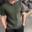 Men'S Summer Fashion Rib-Knit Polo Shirt | Short Sleeve, Lapel Collar, Rayon, Medium Stretch, Solid Color, Ideal for Business Travel and Casual Social Events
