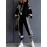 Women's Fall Winter New Color Block Hoodie Set Casual Sweatshirt Pants 2pcs