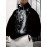 Men'S Plus-Size Hoodie with 3D Print Black Background And White Tiger Totem Design, a Trendy Streetwear Piece Featuring a Unique Animal Pattern, Plus Size