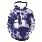 Unisex Novelty Hip-Hop Hoodie for Men, Featuring a 3D Purple Tie-Dye Graphic, a Pullover Design with a Large Pocket, Perfect for Comfortable Wear, Plus Size