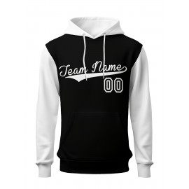 Custom Men'S Hoodies Featuring Personalized Names And Numbers - Available in Multiple Colors, Suitable for Baseball, Hiking, And Everyday Casual Wear - with a Hood, Front Pocket, Made of, Perfect for Outdoor Activities, Plus Size