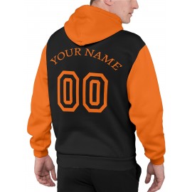 Custom Men'S Hoodies Featuring Personalized Names And Numbers - Available in Multiple Colors, Suitable for Baseball, Hiking, And Everyday Casual Wear - with a Hood, Front Pocket, Made of, Perfect for Outdoor Activities, Plus Size