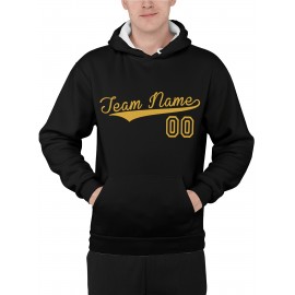 Custom Men'S Hoodies Featuring Personalized Names And Numbers - Available in Multiple Colors, Suitable for Baseball, Hiking, And Everyday Casual Wear - with a Hood, Front Pocket, Made of, Perfect for Outdoor Activities, Plus Size