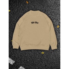 Men'S Plus Size Sweatshirt | Western Forest Print, Casual Street Style, Long Sleeve, Crew Neck, Regular Fit for Autumn-Winter