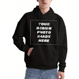 Large size 0XL - 7XL Personalized Men'S Cap Hoodie with Pockets | Add Your Own Picture or Photo Design for a Special Gift - Soft and Comfortable Casual Sports Long-Sleeved Pullover Fashionable Sportswear, Plus Size